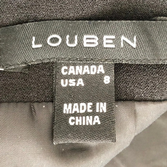 Louben Vintage Classic Lined Pencil Midi Skirt 100% Polyester Black Sz 8 - Picture 8 of 11